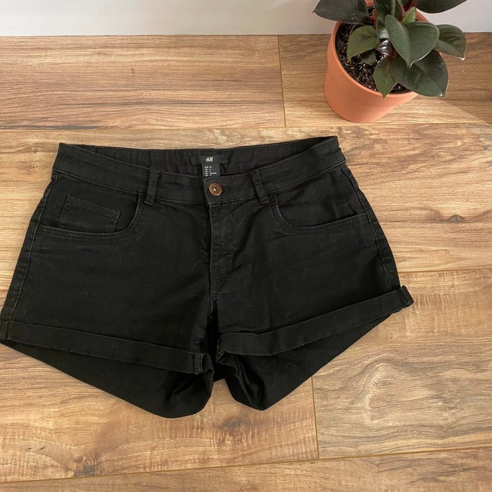 H&M Black Denim Shorts
